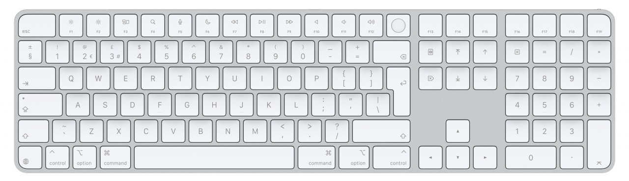 Apple Magic Keyboard (2024) w Touch ID and Numeric Keypad - Croatian - White Keys T1