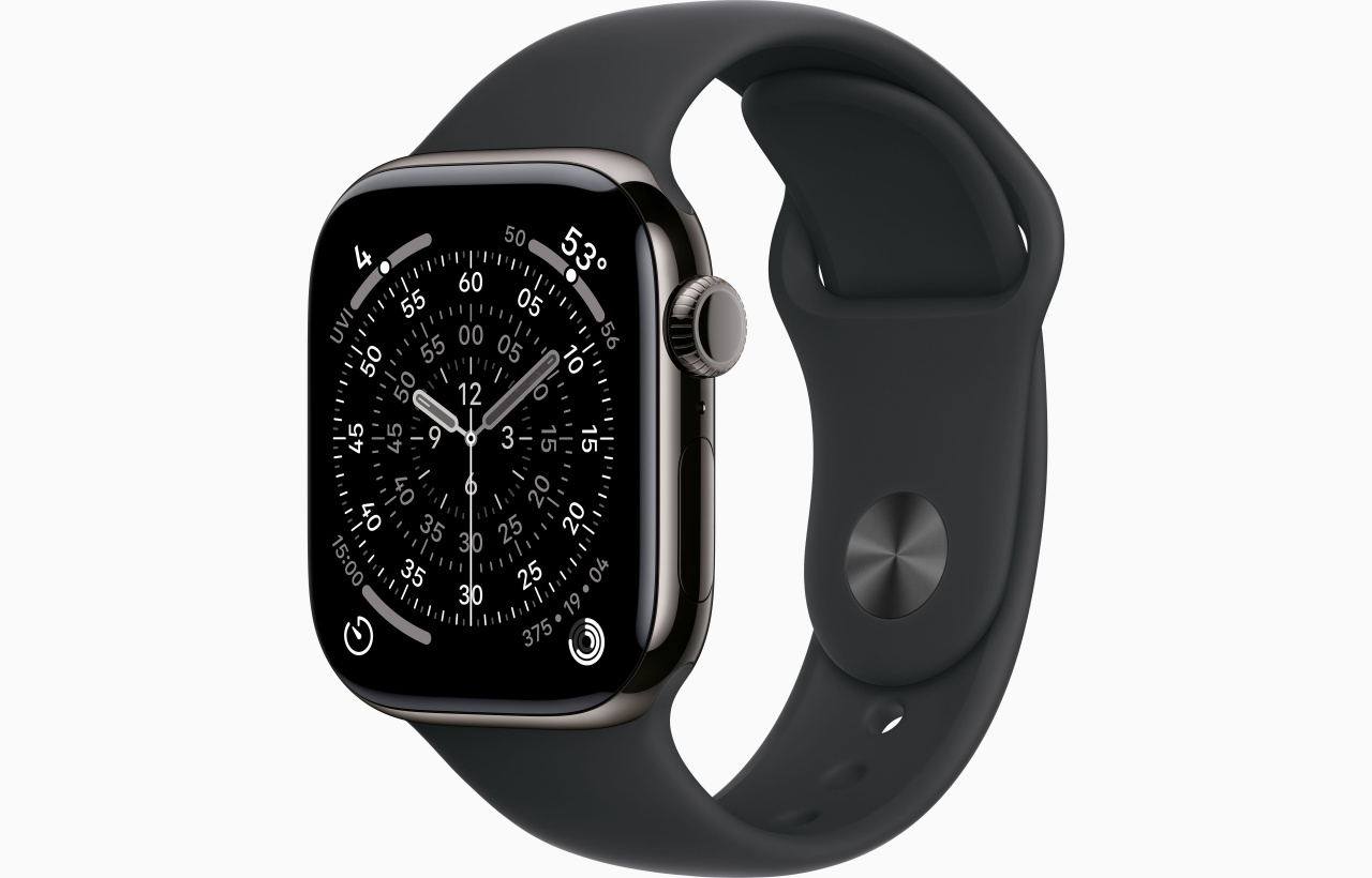 Apple Watch Series 11 GPS + Cellular 42mm Slate Titanium Case with Black Sport Band